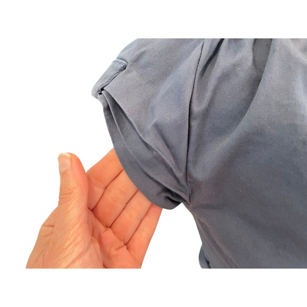 Banana Republic Gray/Blue Short Sleeve V-Neck Wrap Top, Minimalist, Y2K, Size XS - Picture 5 of 13